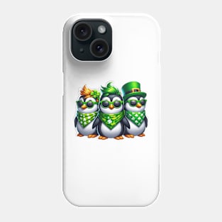 St Patricks Day Trio of Penguins Phone Case