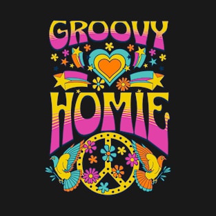 70s Retro Groovy Homie Matching Family Birthday Party T-Shirt