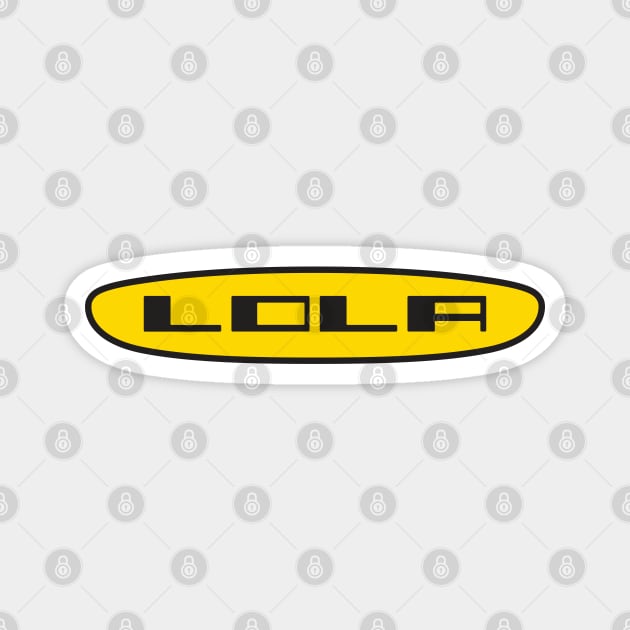 Lola Racing cars 1960's logo - black print Magnet by retropetrol