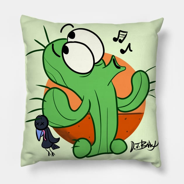 Nobody Suspects the Cactus! Pillow by D.J. Berry