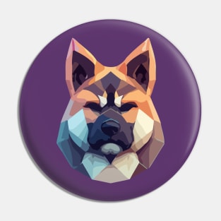 Akita Geometric Polygon Dog Pin