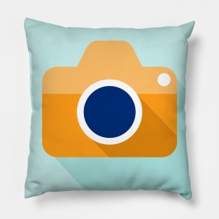 Camera flat icon. Vector illustration. Pillow