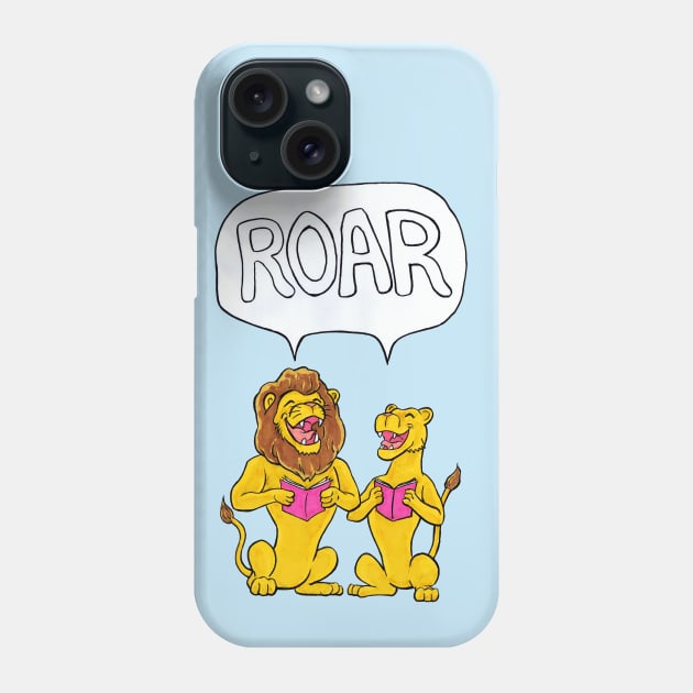 Vintage Style Happy Roaring Lions- Caroling Big Cats Phone Case by arichutfles