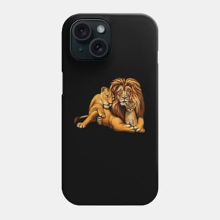 African Lion Family, Lioness, Lion and Cub Phone Case