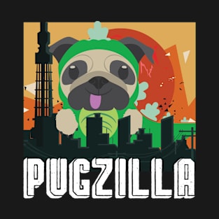 Pugzilla Funny Pug Dog Lover Gift for Halloween Gift T-Shirt