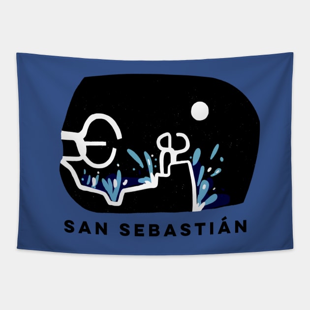 San Sebastian | Peine del Viento | Basque Country Tapestry by covostudio