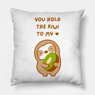 You Hold the Keys to My Heart Kiwi Sloth Pillow