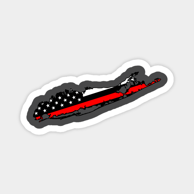 Long Island Thin Red Line Magnet by EastEndDesigns