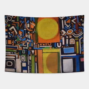 Sunrise in the woods Abstract Tapestry