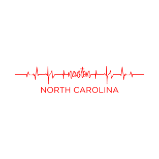 I Love Newton North Carolina USA Heartbeat Funny T-Shirt For Men Women Custom T-Shirt