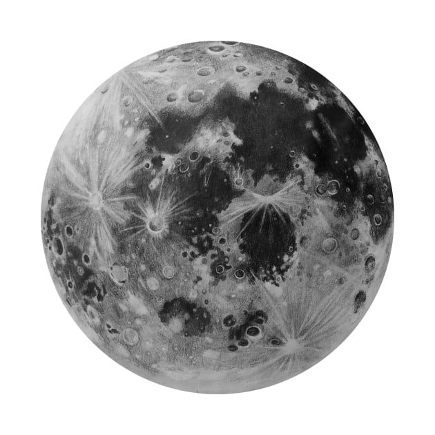 Full Moon Pencil Drawing by stephaniegalyon