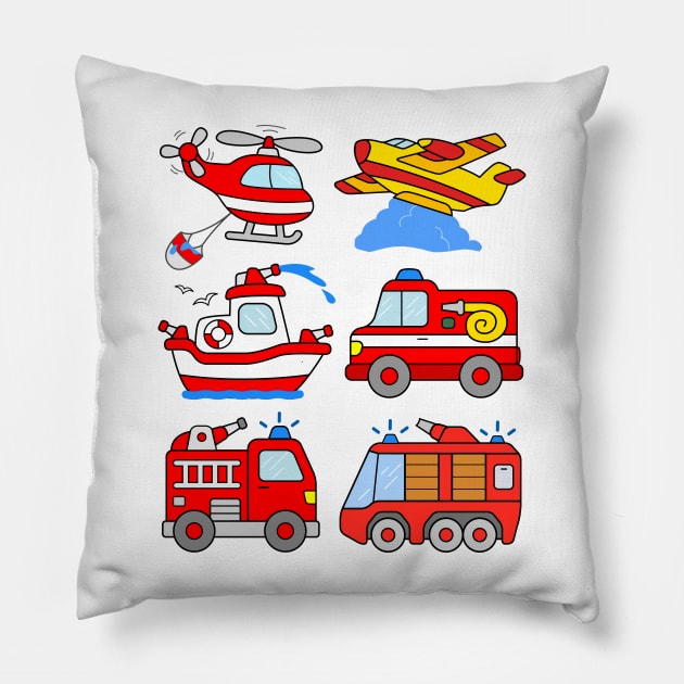 Firefighter Kids Design Pillow by samshirts