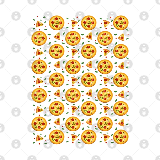 Abstract Pizza Pattern White Background by bougieFire