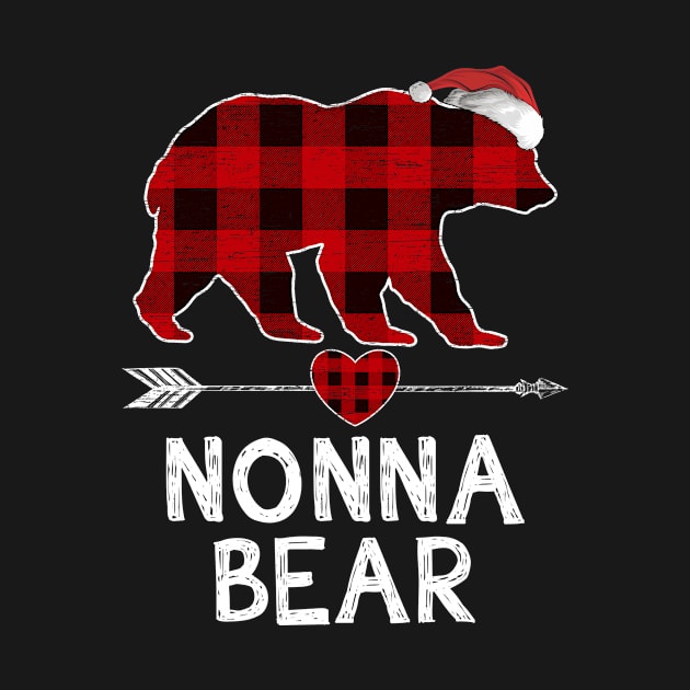 Red Plaid Nonna Bear Santa Arrow Shirt Matching Pajama Family by tabaojohnny