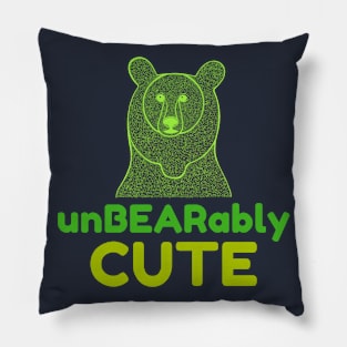 UnBEARably CUTE - green Pillow