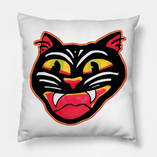 Vintage Cat Halloween Art Design Pillow