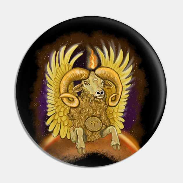 Aries Zodiac Sign Art Pin by Shadowind