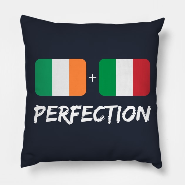 Italian Plus Irish Perfection Mix Flag Heritage Gift Pillow by Just Rep It!!