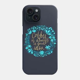 Coffee - Blue & Gold Phone Case