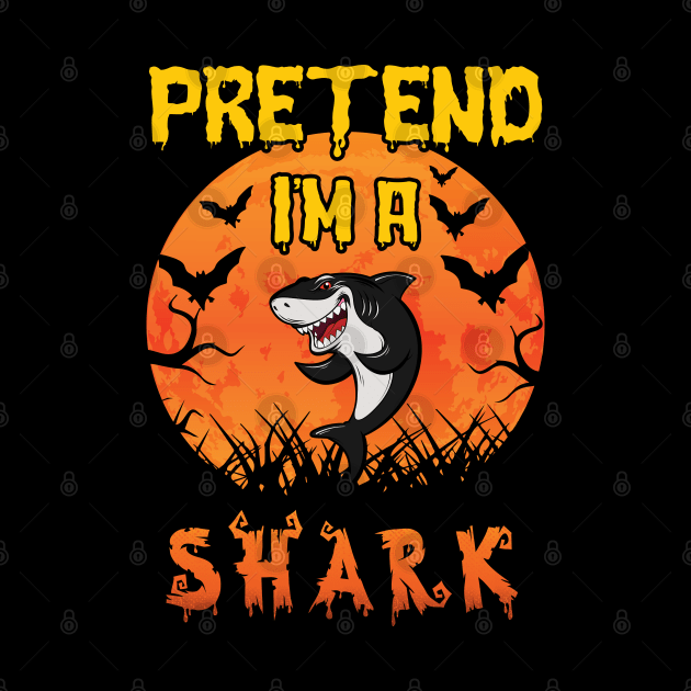 Lazy Halloween Costume Funny Pretend I'm A Shark by Charaf Eddine