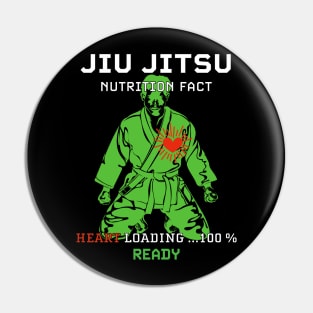 Funny Jiu Jitsu Nutrition Facts Pin