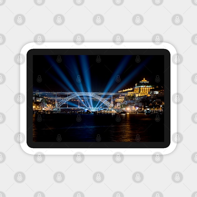 Dom Luis I bridge at night Magnet by homydesign