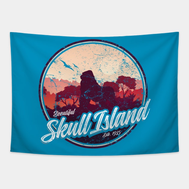 Skull Island Tapestry by MindsparkCreative