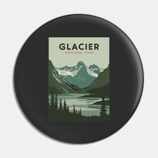 Glacier National Park Retro Vintage Pin