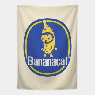 Banana Cat Meme | Happy | Banana Brand Sticker Tapestry