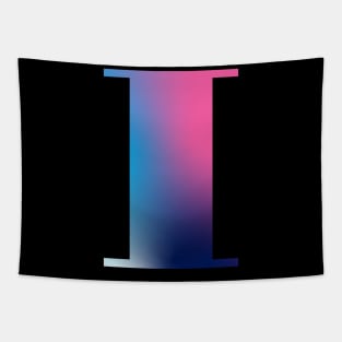 Capital Letter I Monogram Gradient Pink Blue White Tapestry