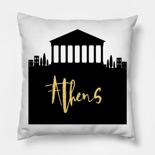 ATHENS GREECE DESIGNER SILHOUETTE SKYLINE ART Pillow