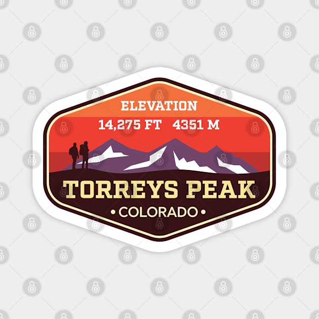 Torreys Peak Colorado - 14ers Mountain Climbing Badge Magnet by TGKelly