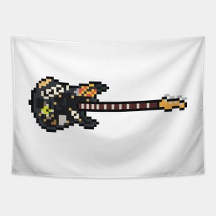 Pixel Punk Stickered Precision Bass Guitar Tapestry