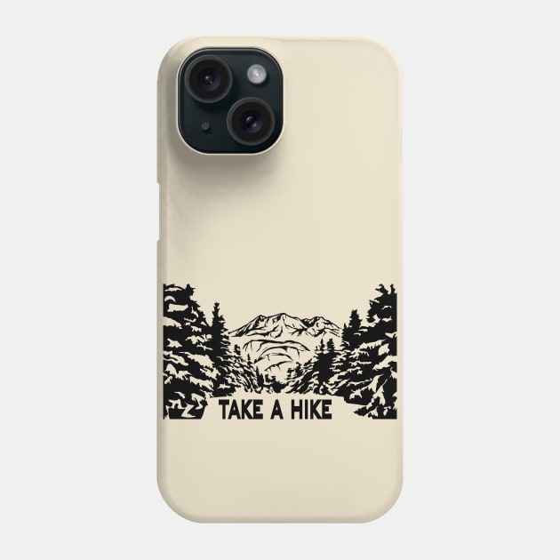 Take a Hike monochrome mountain landscape Phone Case by Cute-Design