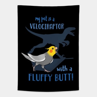 velociraptor with fluffy butt - cockatiel Tapestry