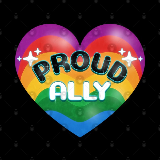 PRIDE Month Proud Ally Rainbow Pride Heart by mythikcreationz