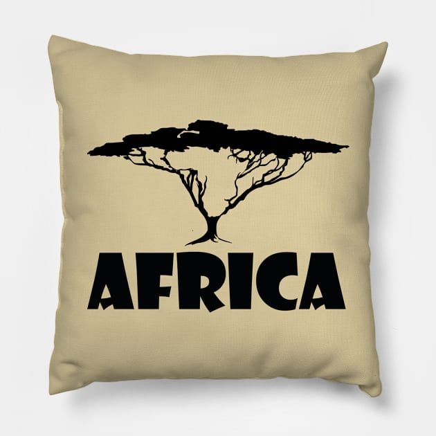 African Continent Tree Pillow by Killer Rabbit Designs