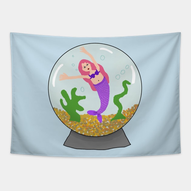 Mermaid Fish Bowl Tapestry by Geometrico22