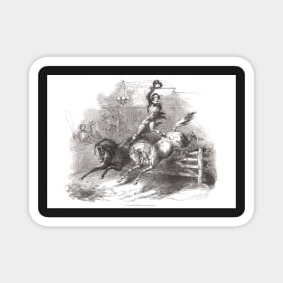 Jean Polaski riding 2 horses at Astley's Amphitheatre in 1848 Magnet