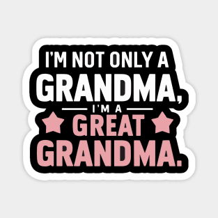 Funny I'm not just a grandma im a great grandma Mothers Day Magnet