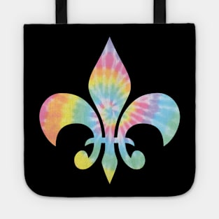 Pastel Tie Dye Fleur de Lis Tote