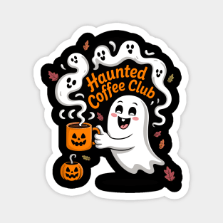 Ghost Halloween Haunted Coffee Club Cute Magnet