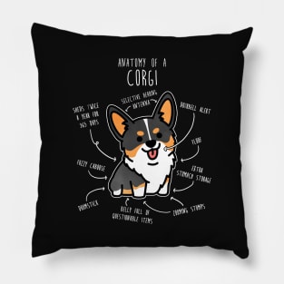 Corgi Tri Color Dog Anatomy Pillow