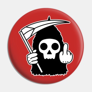 Cute Grim Reaper With Middle Finger Pin