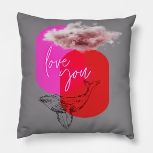 love you whale design Pillow