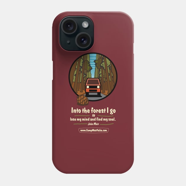 Campervan in Redwood Forest, dark Phone Case by CampWestfalia