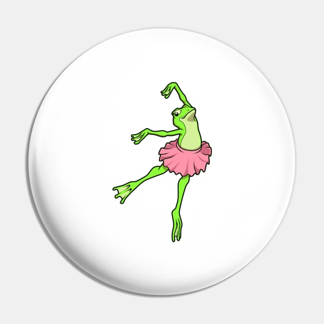 Cartoon frog dances ballet - ballerina Pin by Modern Medieval Design