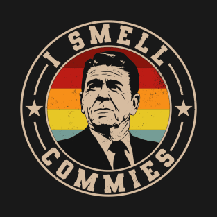 Retro Ronald Reagan I Smell Commies Political Humor T-Shirt