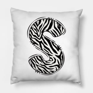 Zebra Letter S Pillow