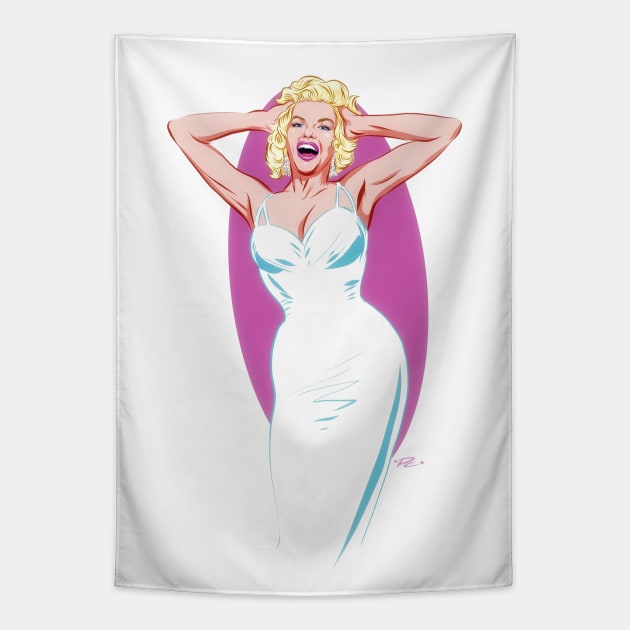 Jayne Mansfield - An illustration by Paul Cemmick Tapestry by PLAYDIGITAL2020